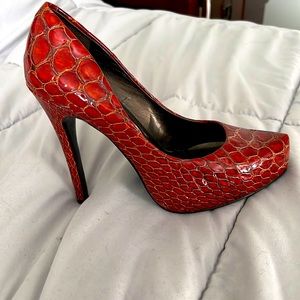 Jessica Simpson platform heels snake, skin brown